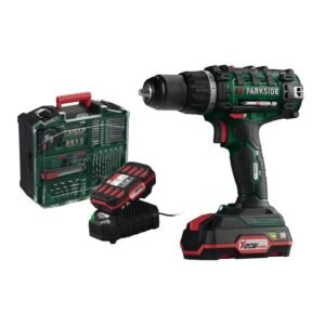 TRAPANO 20 V CON 2 BATTERIE, CARICATORE E ACCESSORI